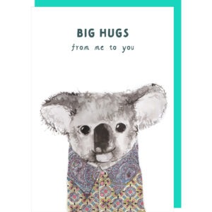 thinking of you card, a cute koala image with the caption ' big hugs from me to you'.